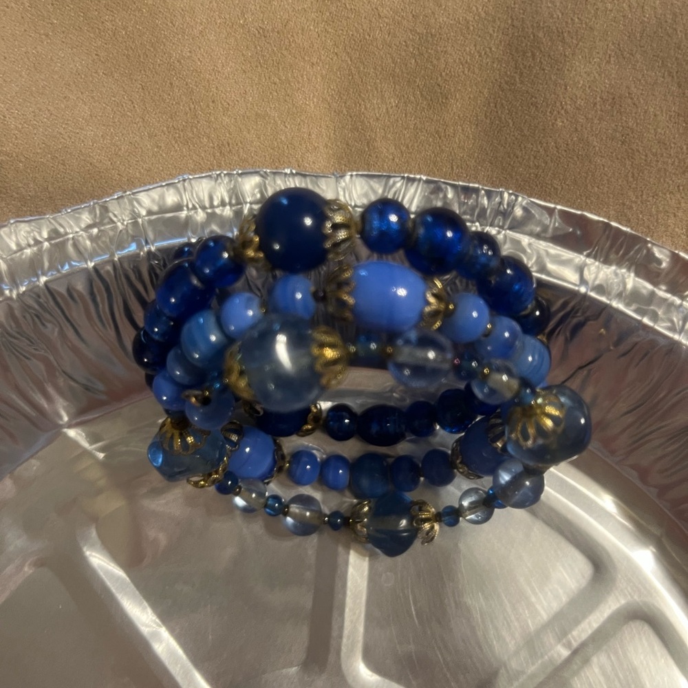 3/$16.00 Blue Beaded Bracelet